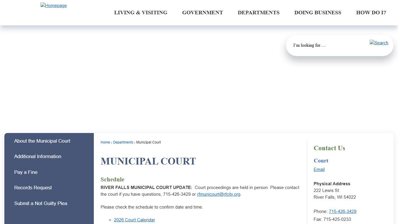 Municipal Court River Falls, WI - Official Website